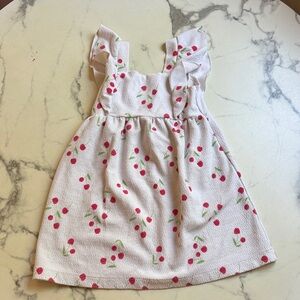 Zara White Dress with Red Cherry Print